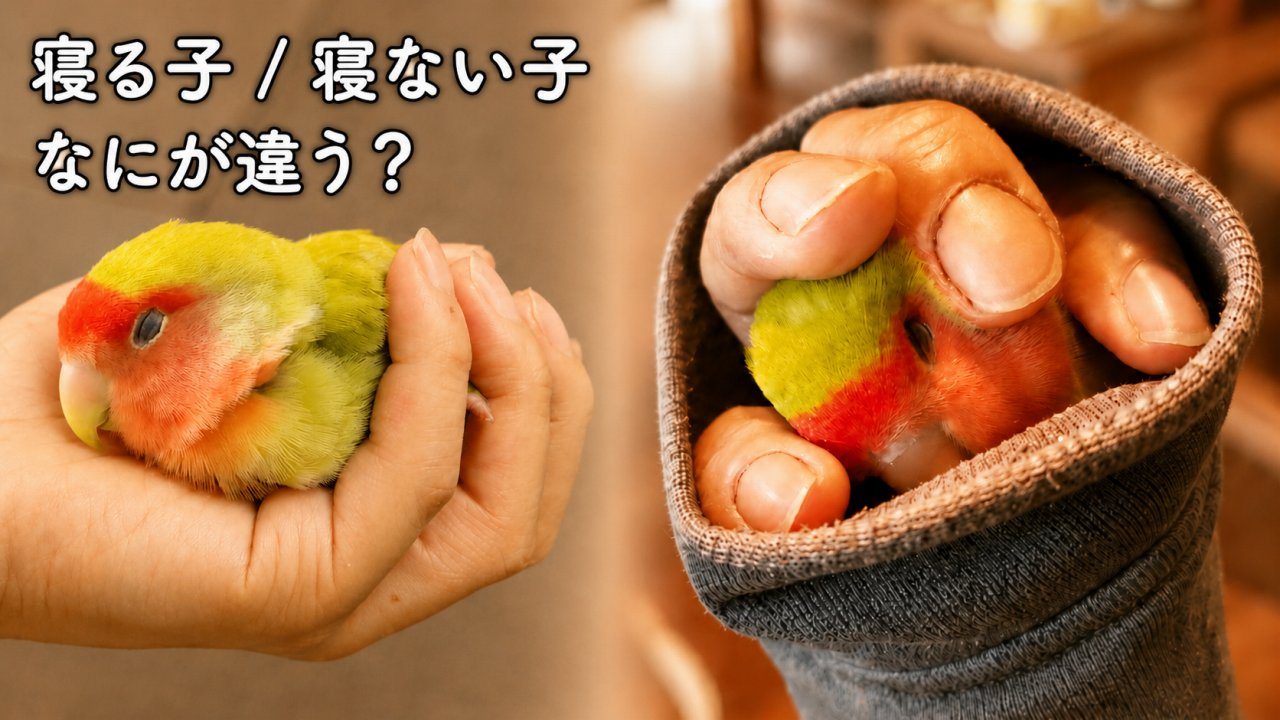 インコが手の上で寝るのはなぜ？寝る子・寝ない子を見て感じたこと
