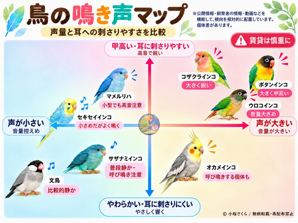 鳴き声は大きさと耳への刺さり方で違う