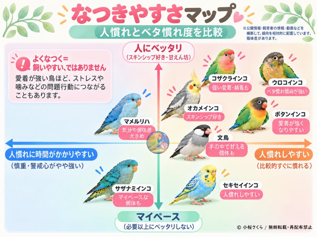 なつきやすい鳥ほど飼いやすいとは限らない
